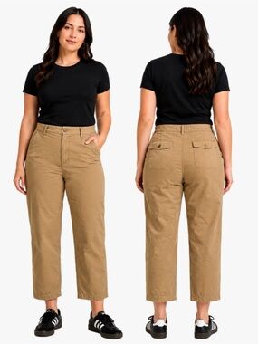 NWT Gap Plus Size 16 Khaki Chino Straight Leg Pants Women Casual Career